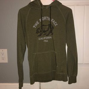 North face olive green hoodie